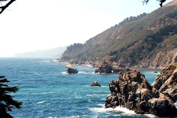 Photo by Stan Russell, looking north from the environmental camps at Julia Pfeiffer Burns State Park